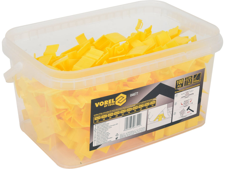 Set Vorel 100 clips pentru nivelarea placilor...