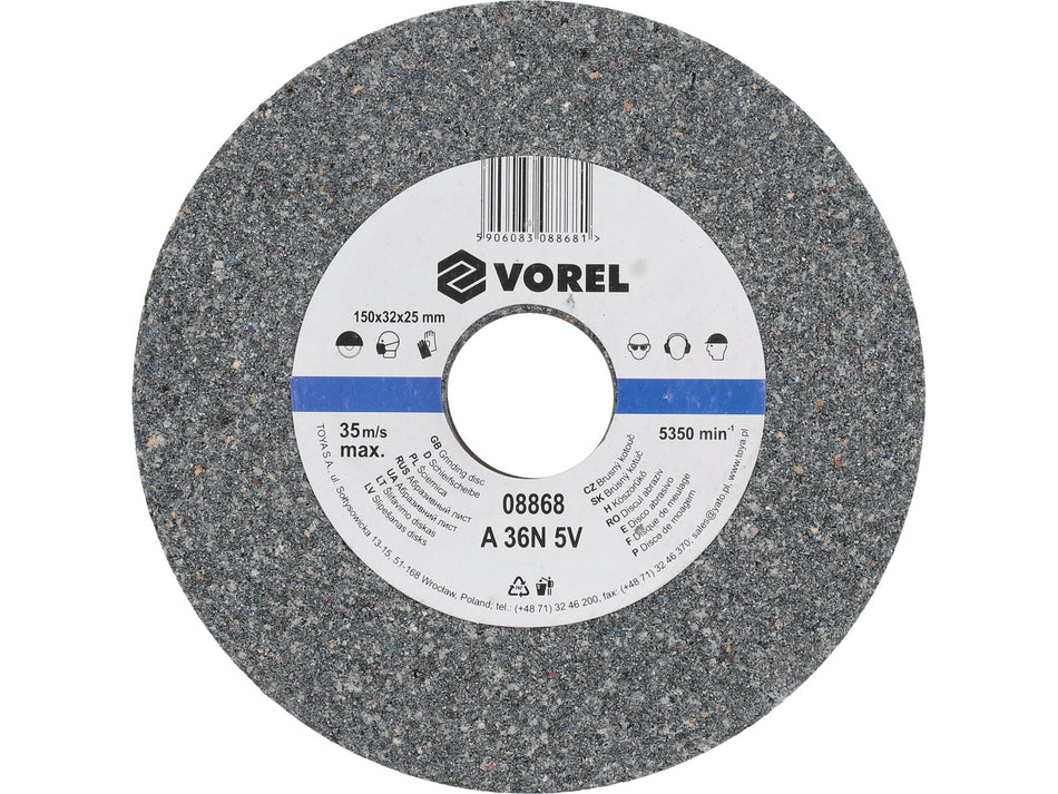 Disc abraziv pentru polizor de banc Vorel 150x32x25mm 32X25MM