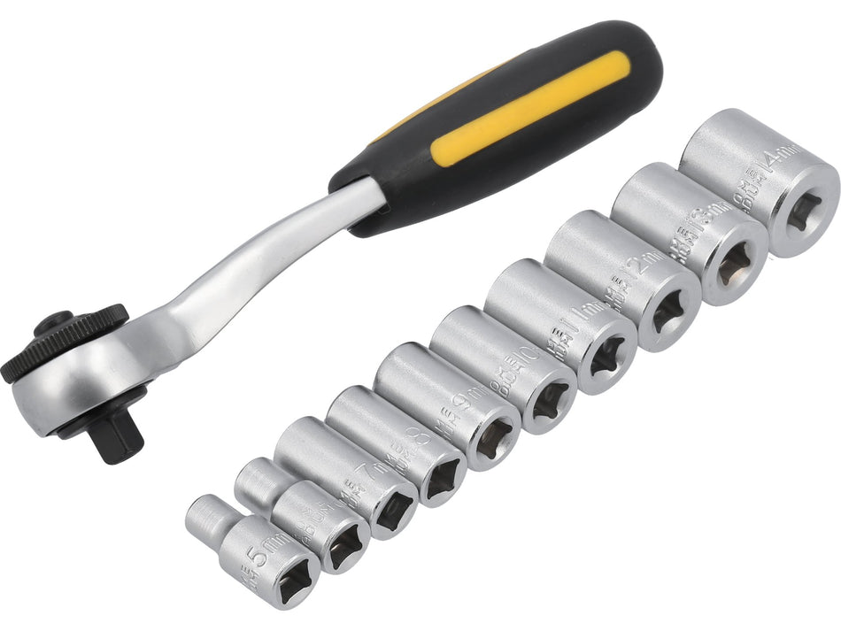 Trusa antrenor cu clichet 1/4'' + chei tubulare Vorel