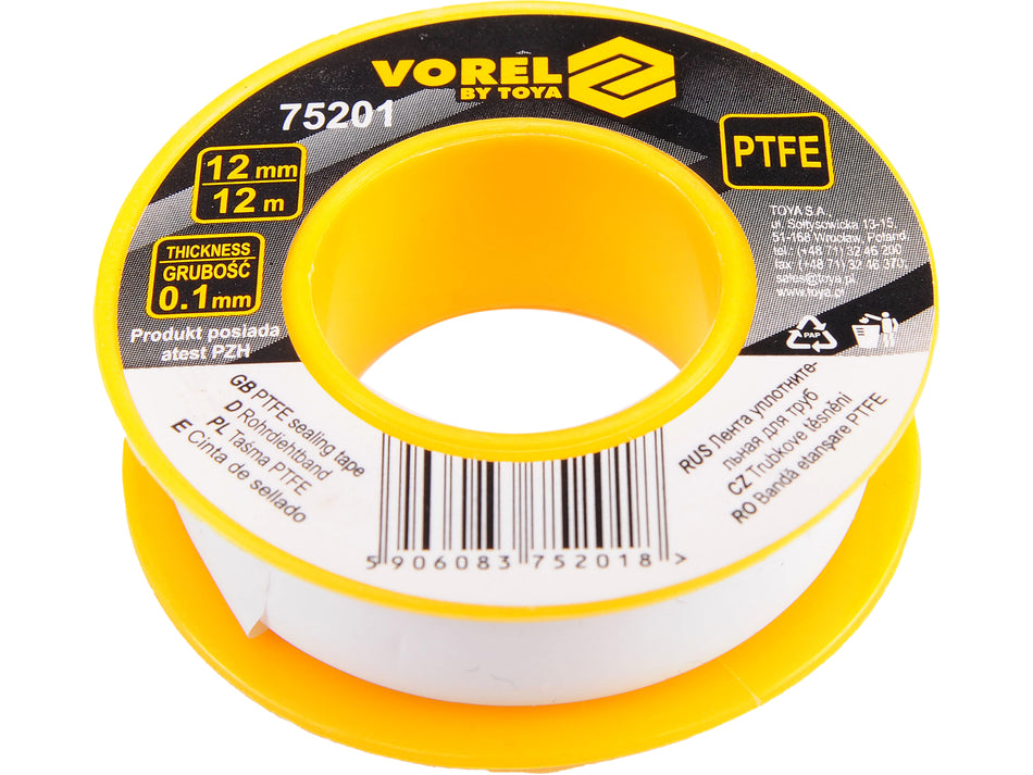 Banda ptfe Vorel 12mmx0, 01mmx12m VOREL 75201