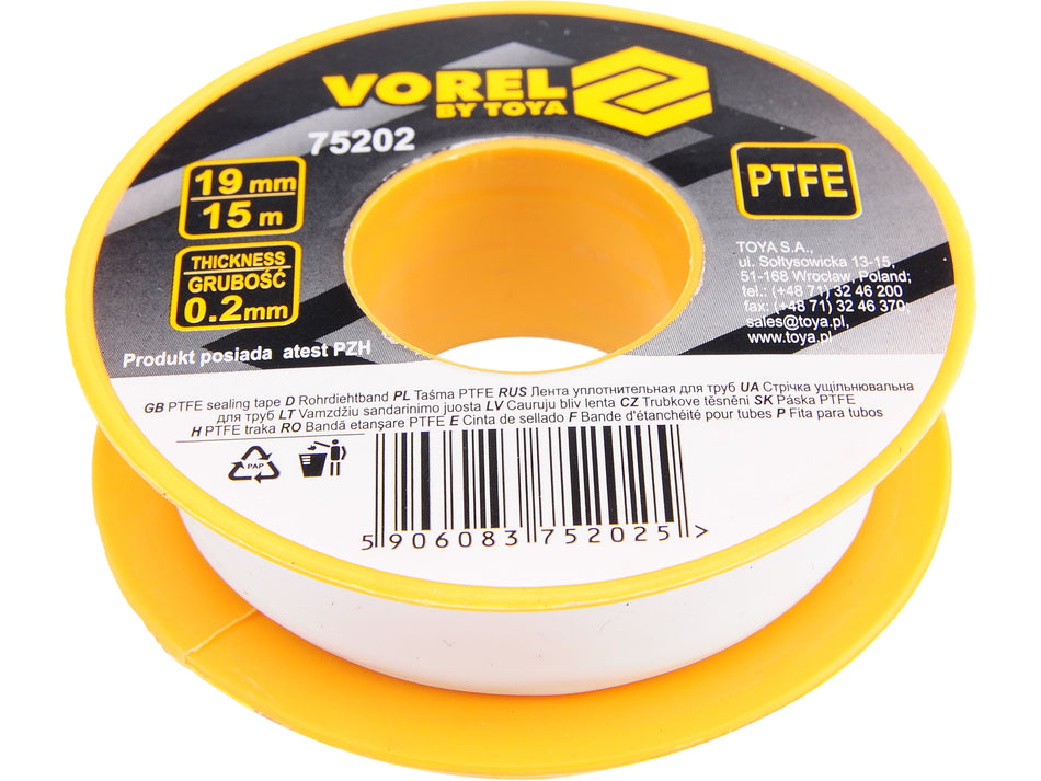 Banda ptfe Vorel 19mmx0, 02mmx15m VOREL 75202