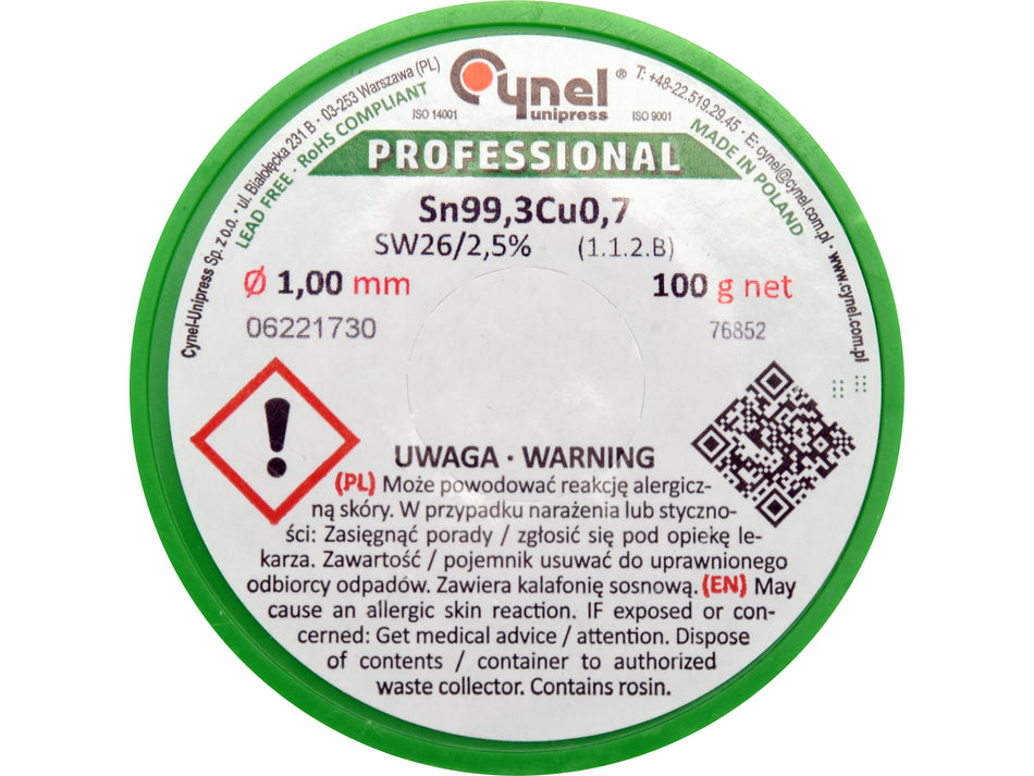 Cositor fara plumb 1 No Name 100g, sn99, 3cu0, 7