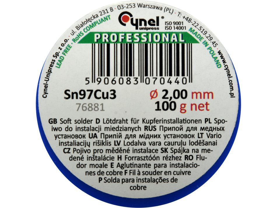 Cositor fara plumb 2 No Name 100g, sn97cu3