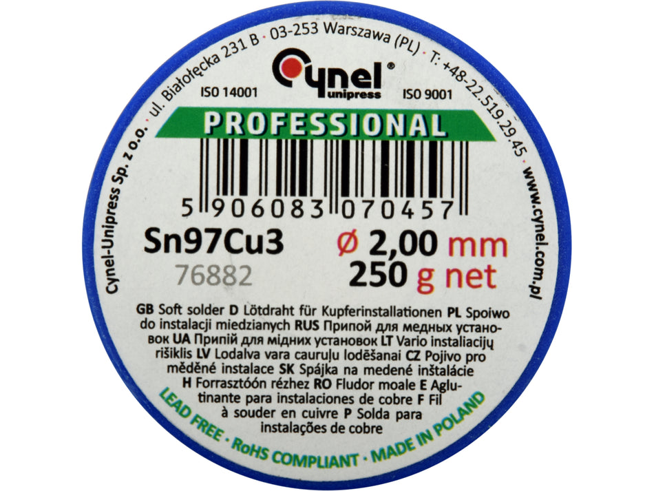 Cositor fara plumb 2 No Name 250g, sn97cu3
