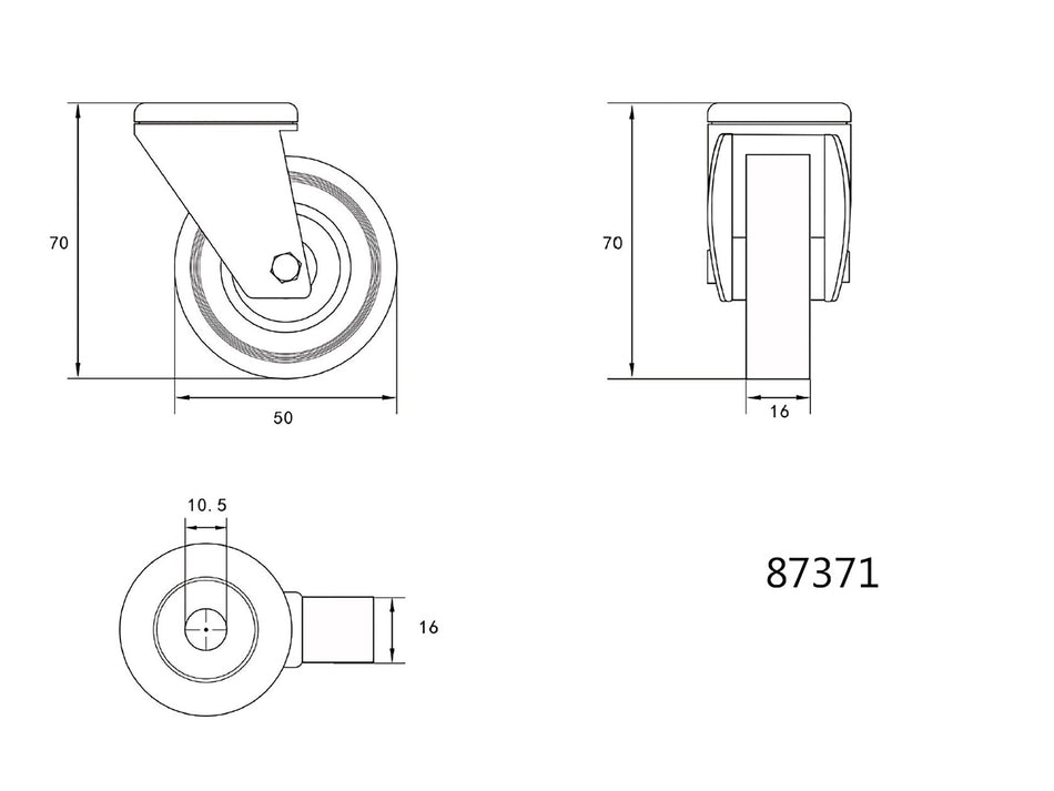 Roata pivotanta Vorel 50x16x70mm, 20kg VOREL 87371