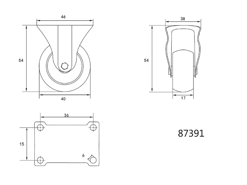 Roata fixa Vorel, 40mm VOREL 87391