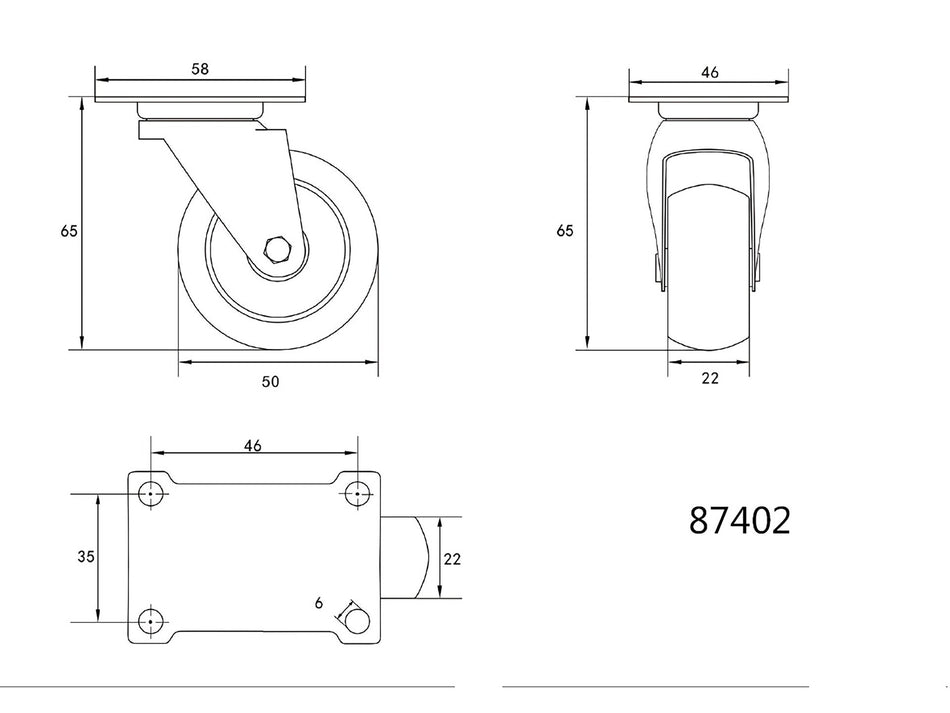 Roata pivotanta Vorel, 50mm VOREL 87402