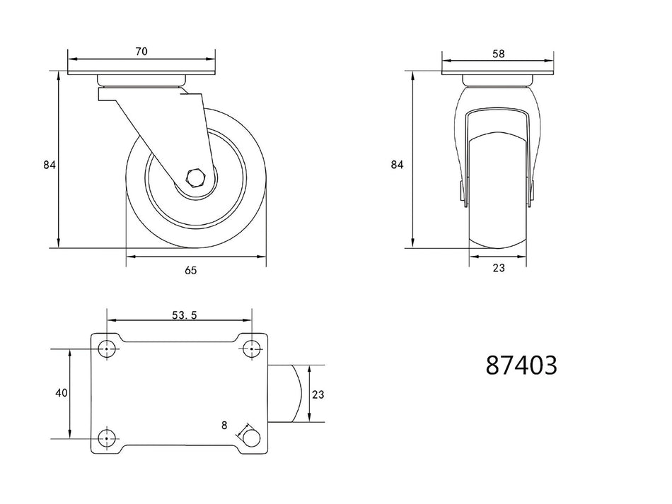 Roata pivotanta Vorel, 60mm VOREL 87403