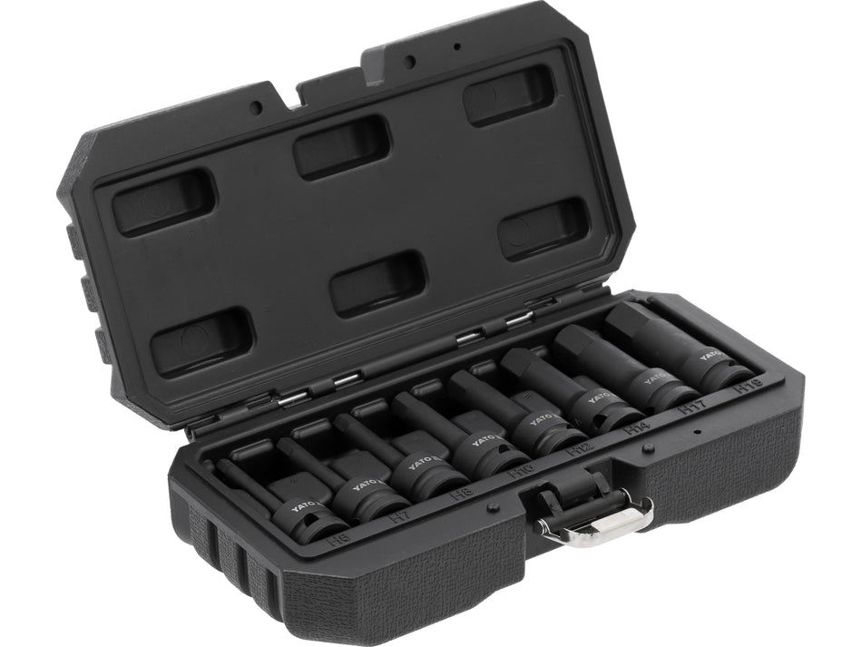 Set Yato 8 chei tubulare de impact, hexagonale, 1/2...