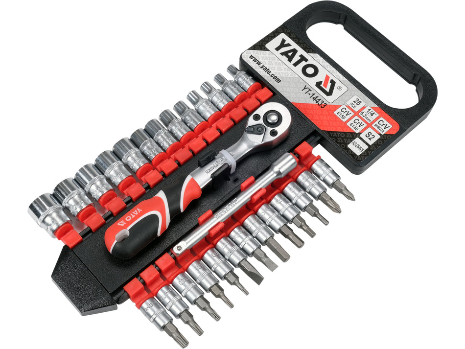 Set tubulare cu accesorii 1/4'' Yato 28 piese YATO...