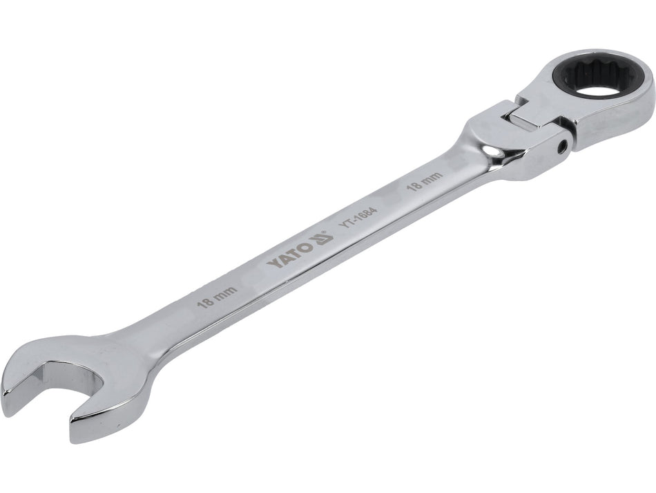Cheie combinata cu clichet si cap flexibil Yato 18mm