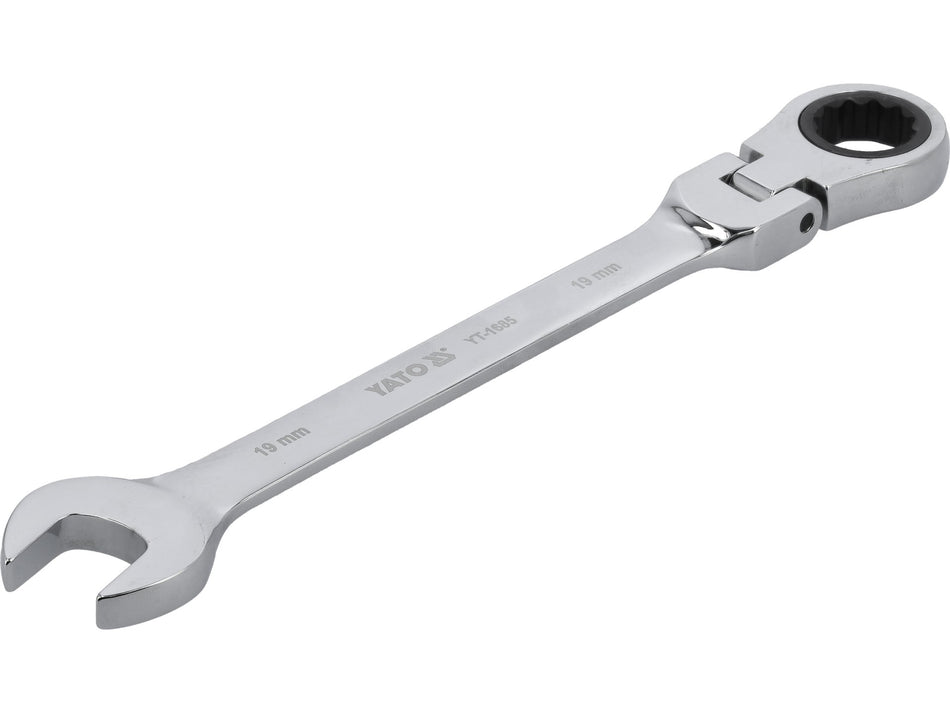 Cheie combinata cu clichet si cap flexibil Yato 19mm
