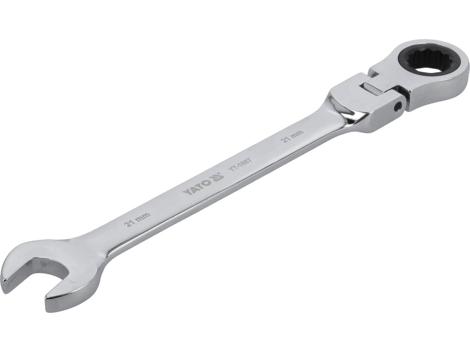 Cheie combinata cu clichet si cap flexibil Yato 21mm