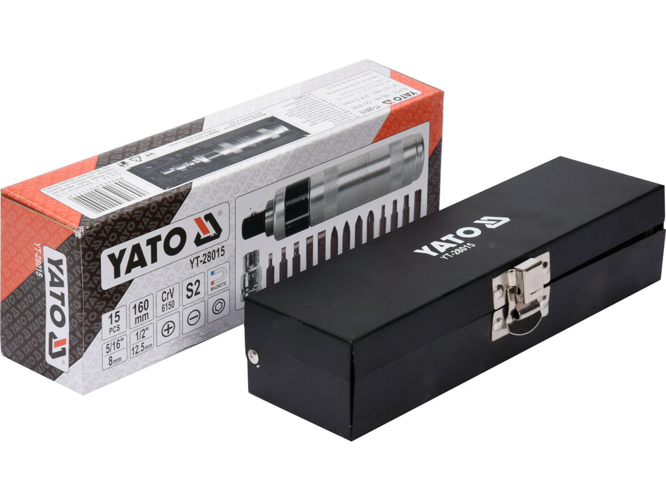 Surubelnita de impact cr-v, Yato, 15 piese