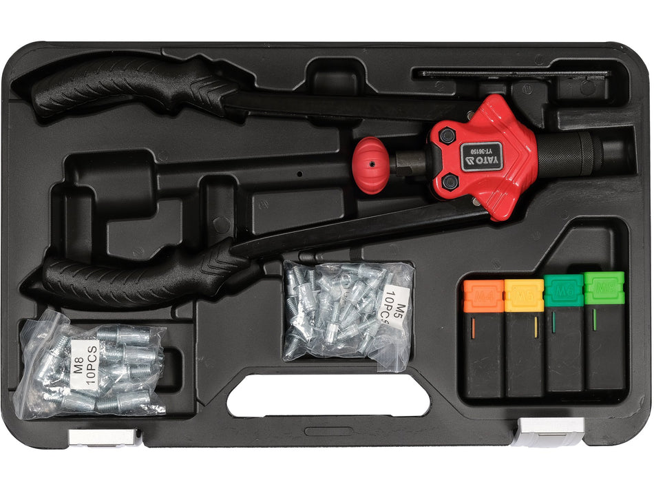 Set cleste suruburi nituibile m4-m8 Yato 46 buc...