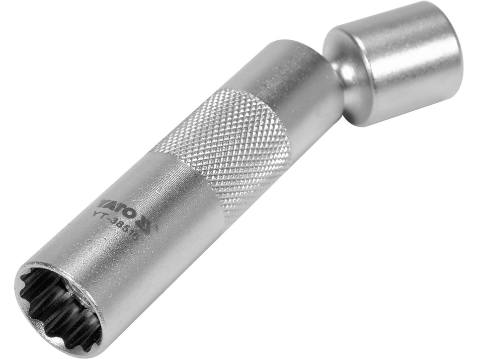Cheie bujii Yato 14mm 3/8'', cu articulatie cardanica