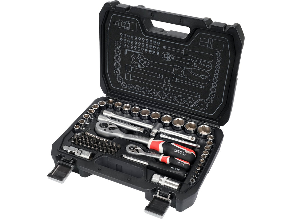 Set de scule 1/2'', 1/4'', Yato, 72 piese