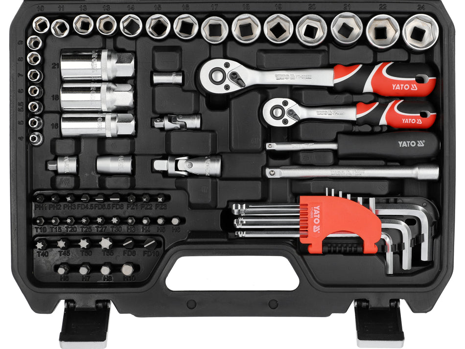 Trusa tubulare 1/4", 3/8", Yato, 92 piese