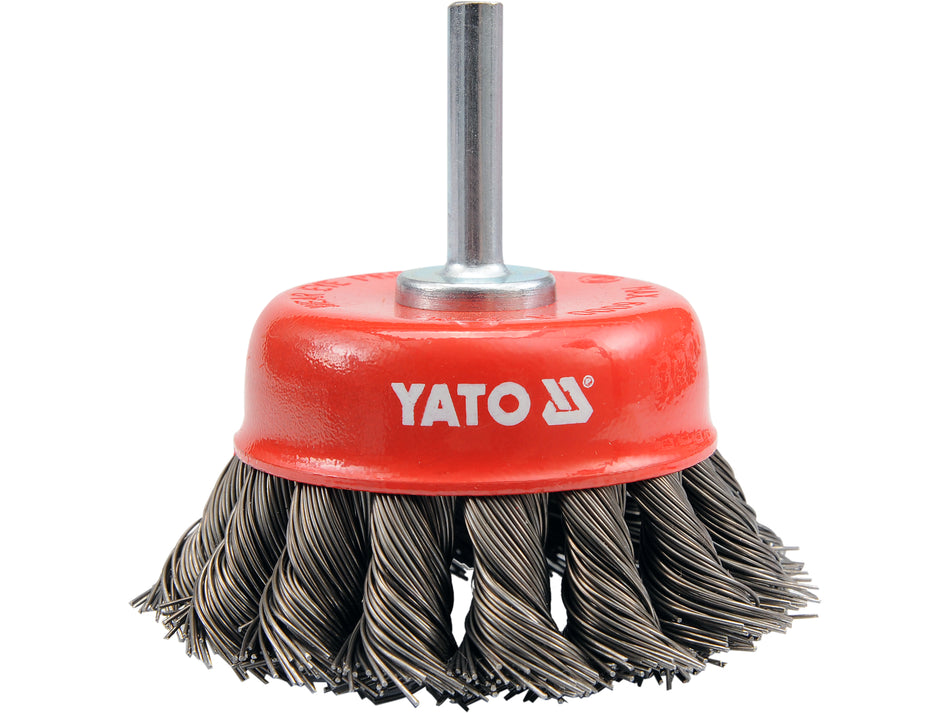 Perie cupa cu ax Yato 75mm, cu toroane DIN sarma...
