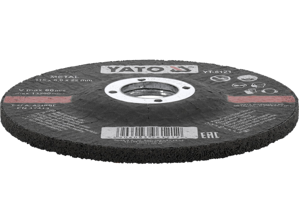 Disc pentru slefuit Yato, 115x22x6mm YATO YT-6121