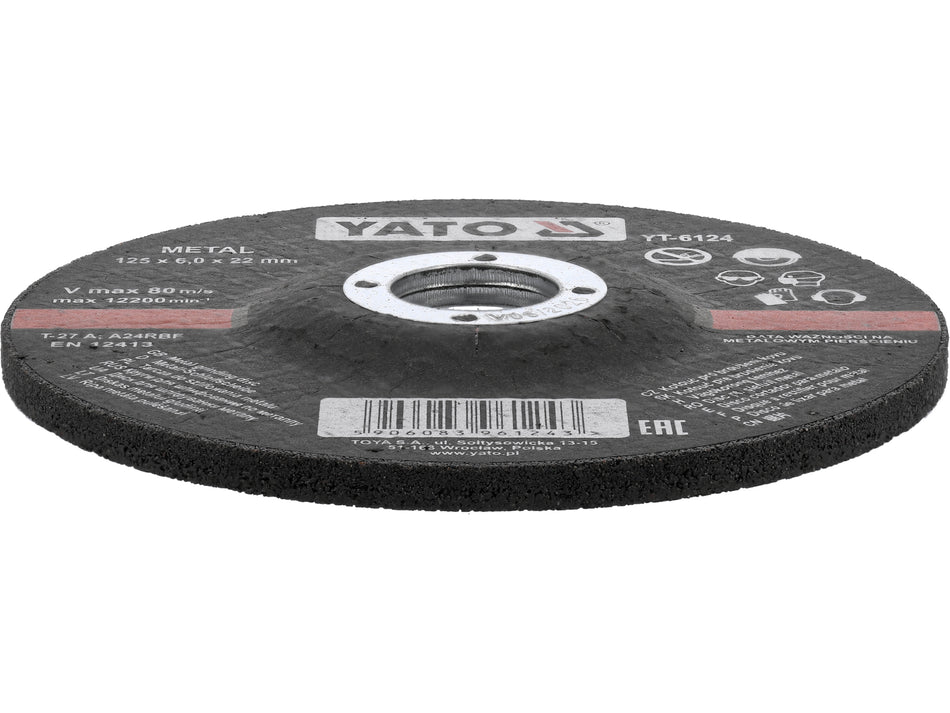 Disc slefuit metal Yato 125x6x22mm YATO YT-6124
