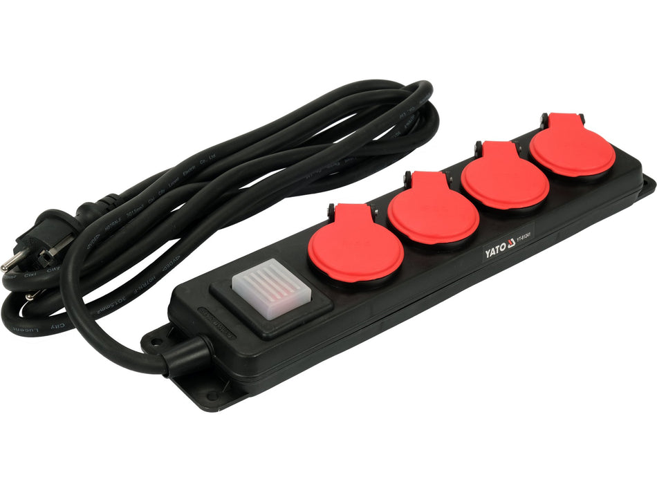 Prelungitor Yato ip44, 4 prize cu impamantare, 3m...