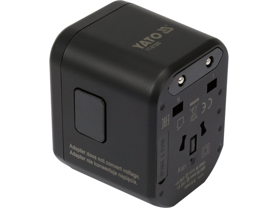 Adaptor universal de calatorie Yato 1 port usb + 1...