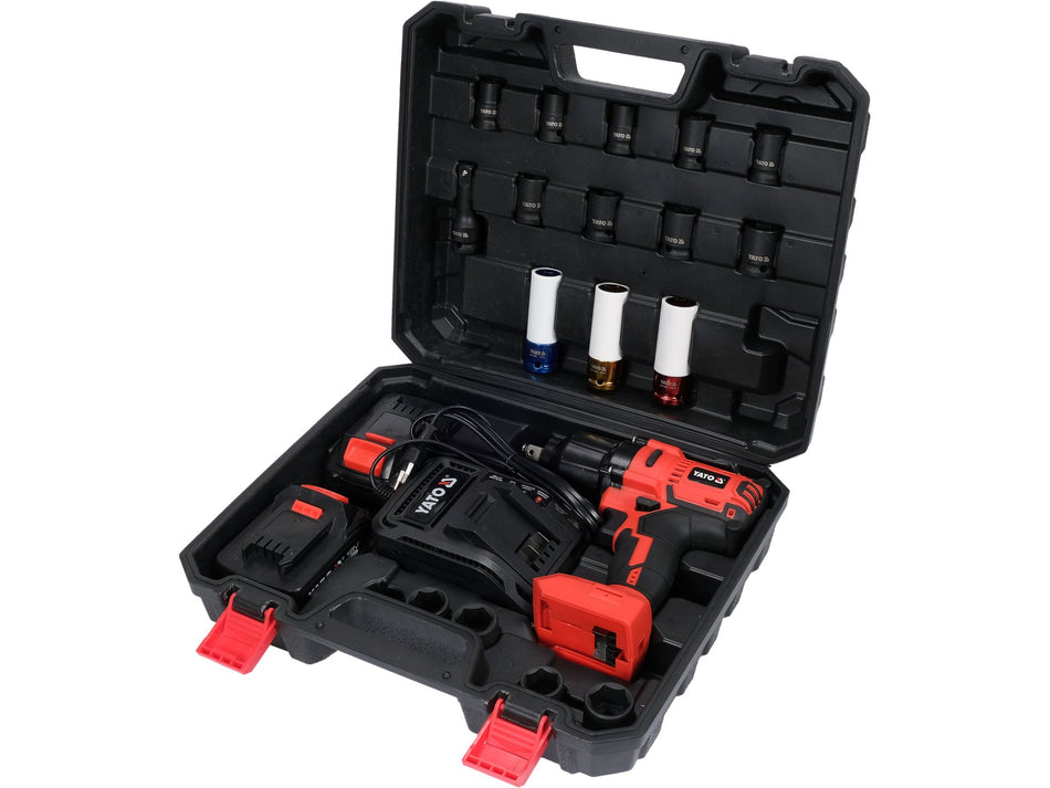 Set pistol de impact 1/2" Yato 700nm, 18v, 21 piese...