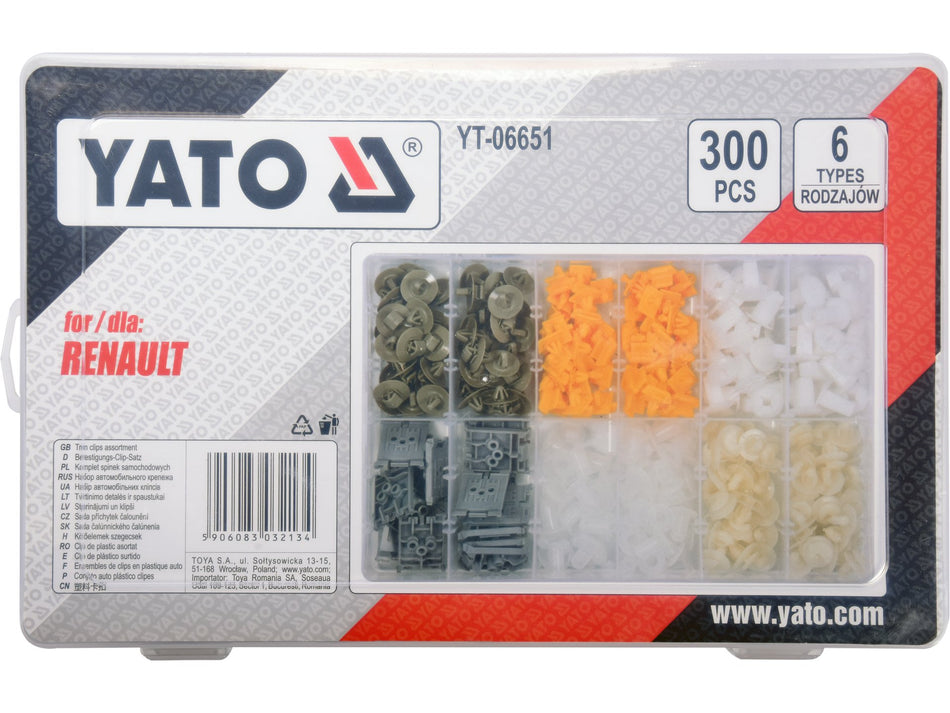 Set clipsuri auto renault Yato 300 buc YATO YT-06651