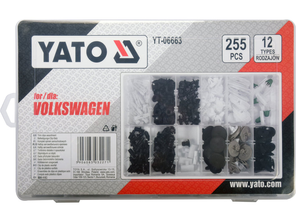 Set clipsuri auto volkswagen Yato 255buc YATO YT-06663
