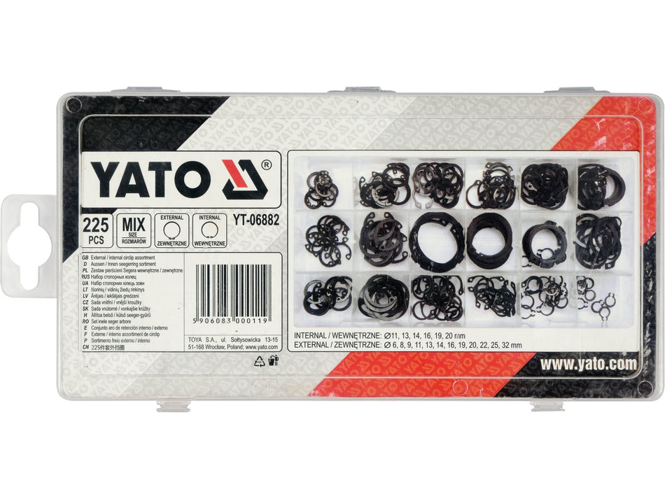Set inele seger Yato 225 buc YATO YT-06882