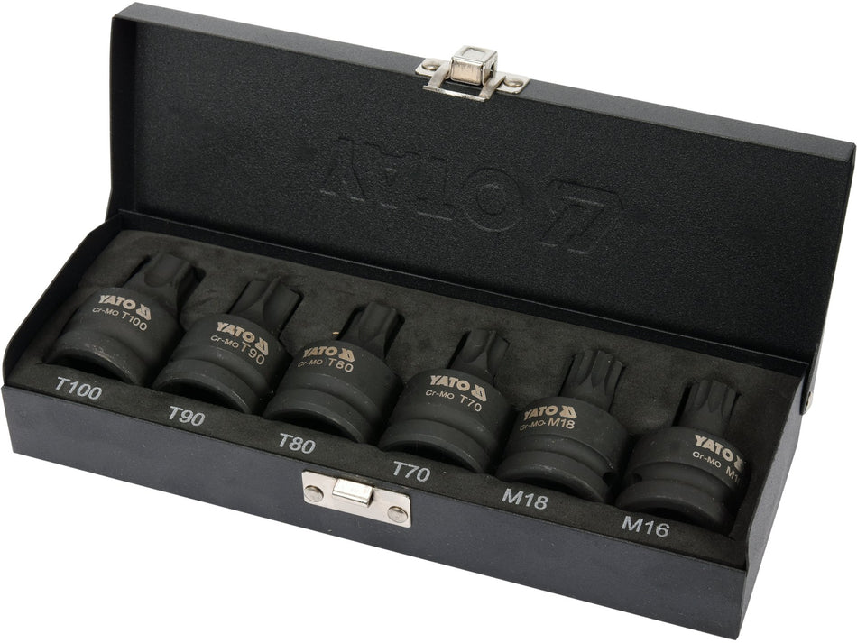 Set biti torx / spline Yato 6 buc, 3/4 YATO YT-10653