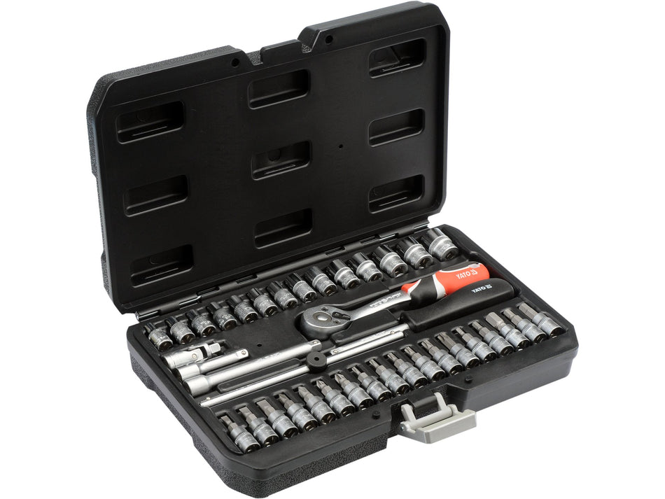 Trusa tubulare+antrenor Yato 38 buc, 1/4'', cr-v...