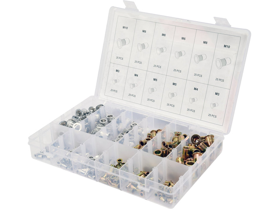 Set piulite nituibile otel/aluminiu Yato, 300 buc...