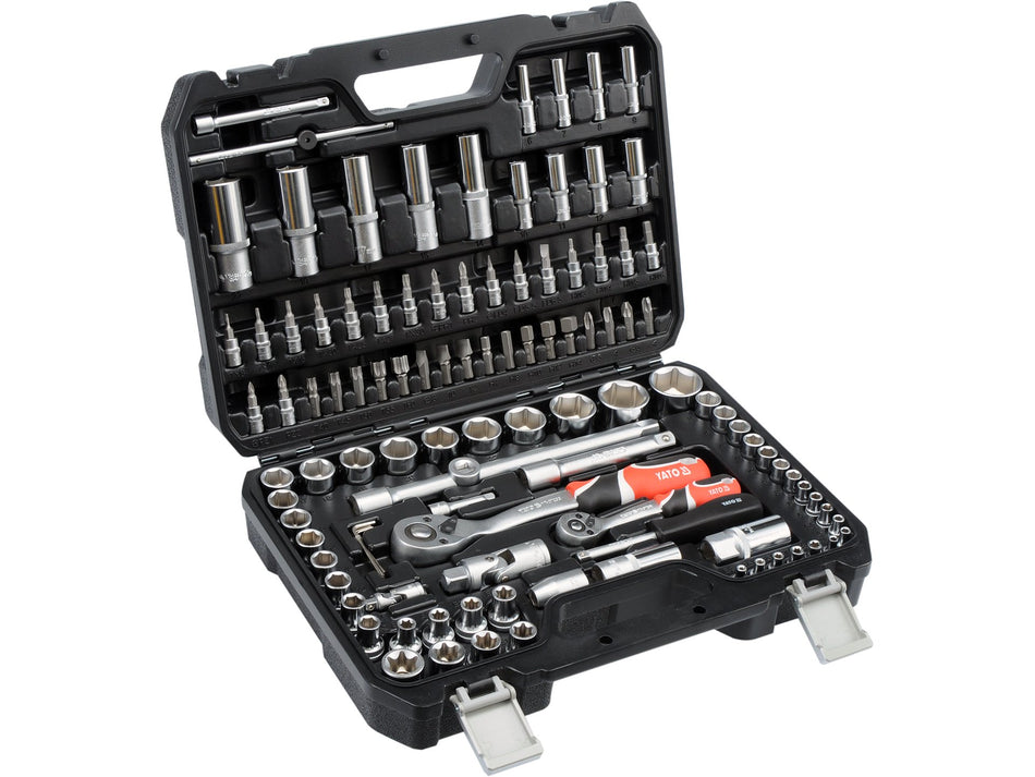 Trusa tubulare si antrenor 1/4'', 1/2'', Yato, 108 piese