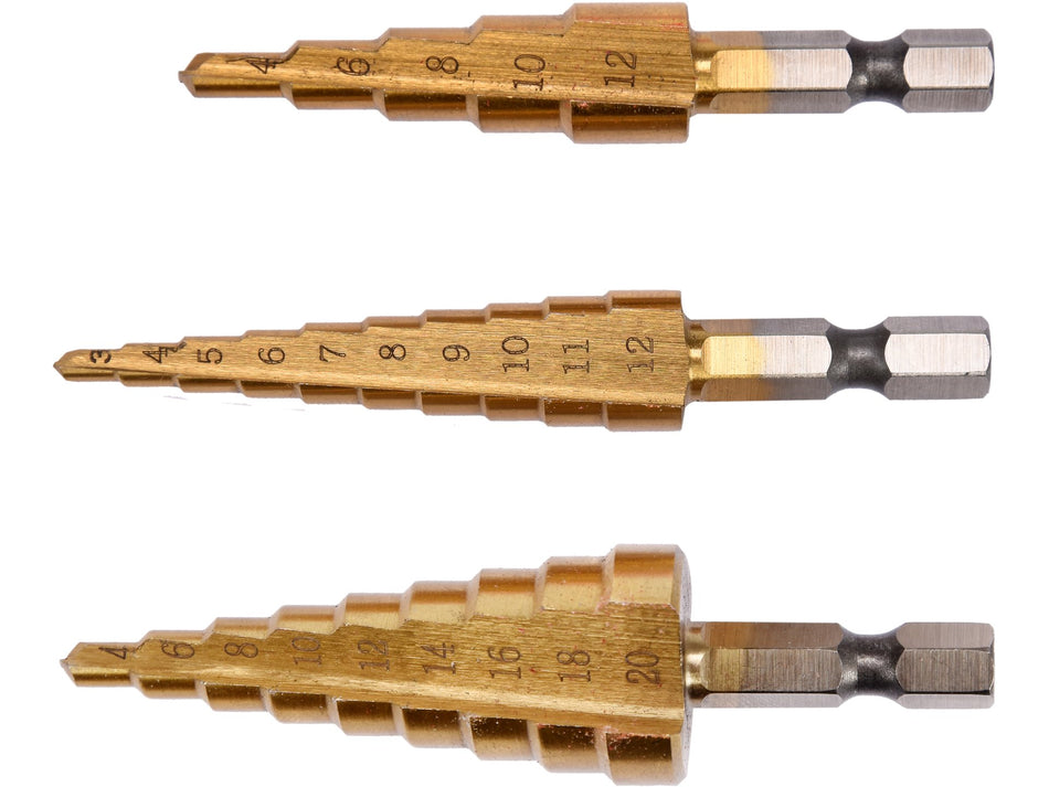 Set Yato 3 burghie in trepte, 3-20mm, 1/4 YATO YT-44731