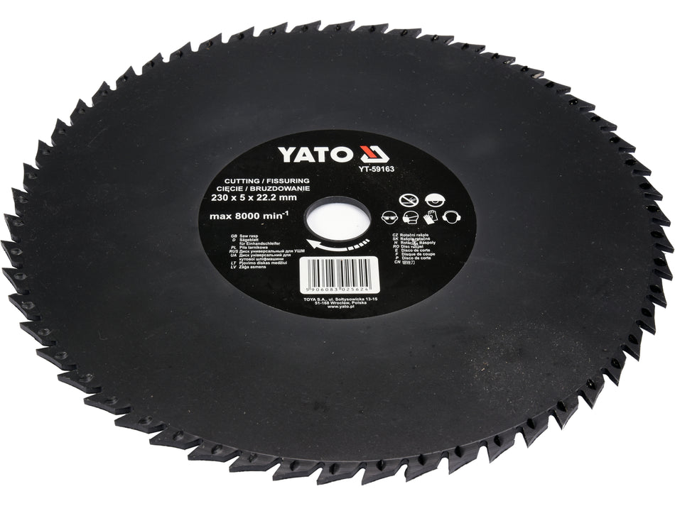 Disc circular-raspel Yato pentru lemn, 230x22.2 mm...