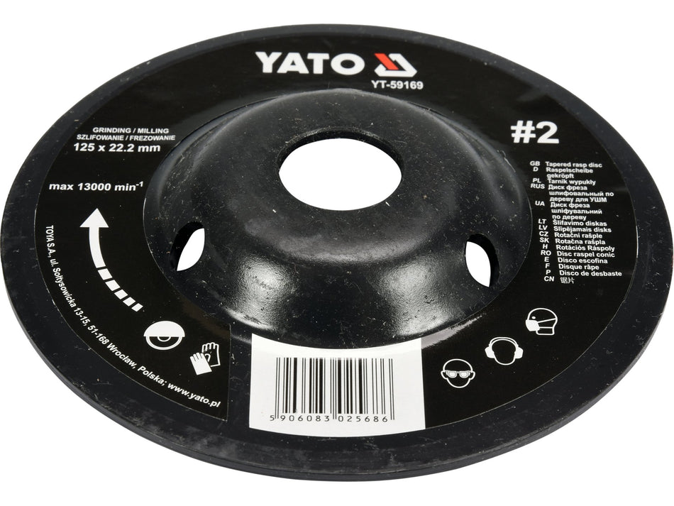 Disc raspel lemn Yato, 125x22.2mm, nr2 YATO YT-59169