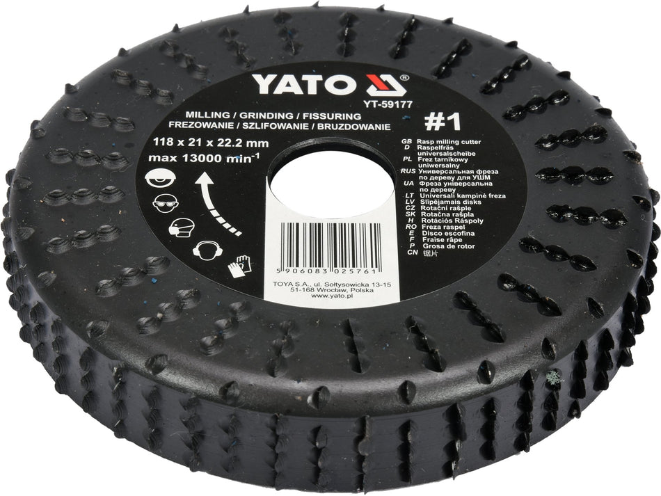 Freza raspel Yato 118x21x22.2mm, nr.1 YATO YT-59177