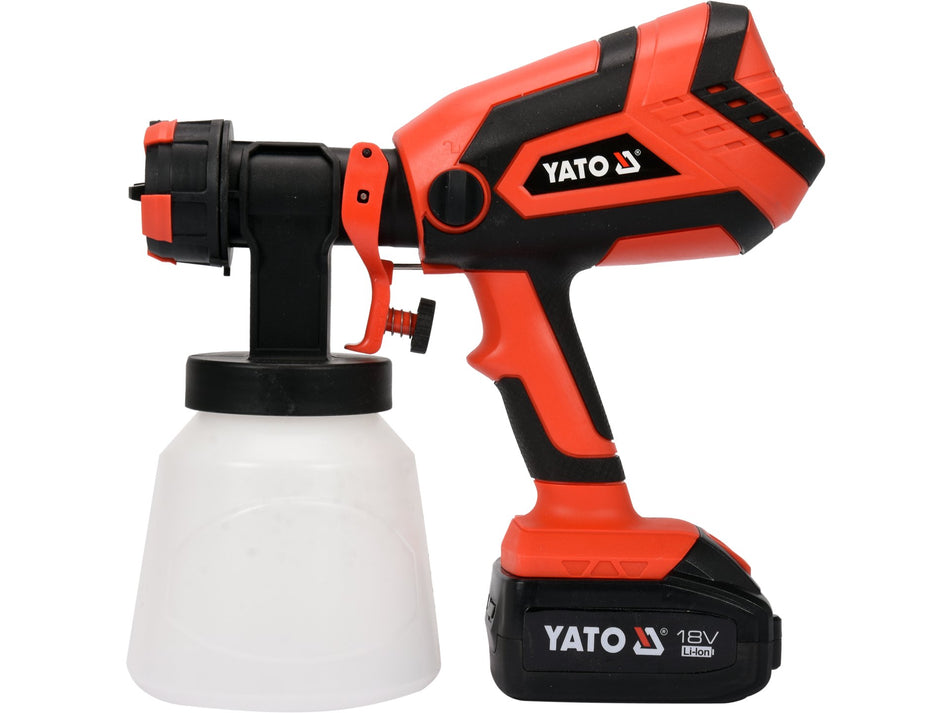 Pistol de vopsit cu acumulator Yato 18v, 4, 0ah, 1l/min